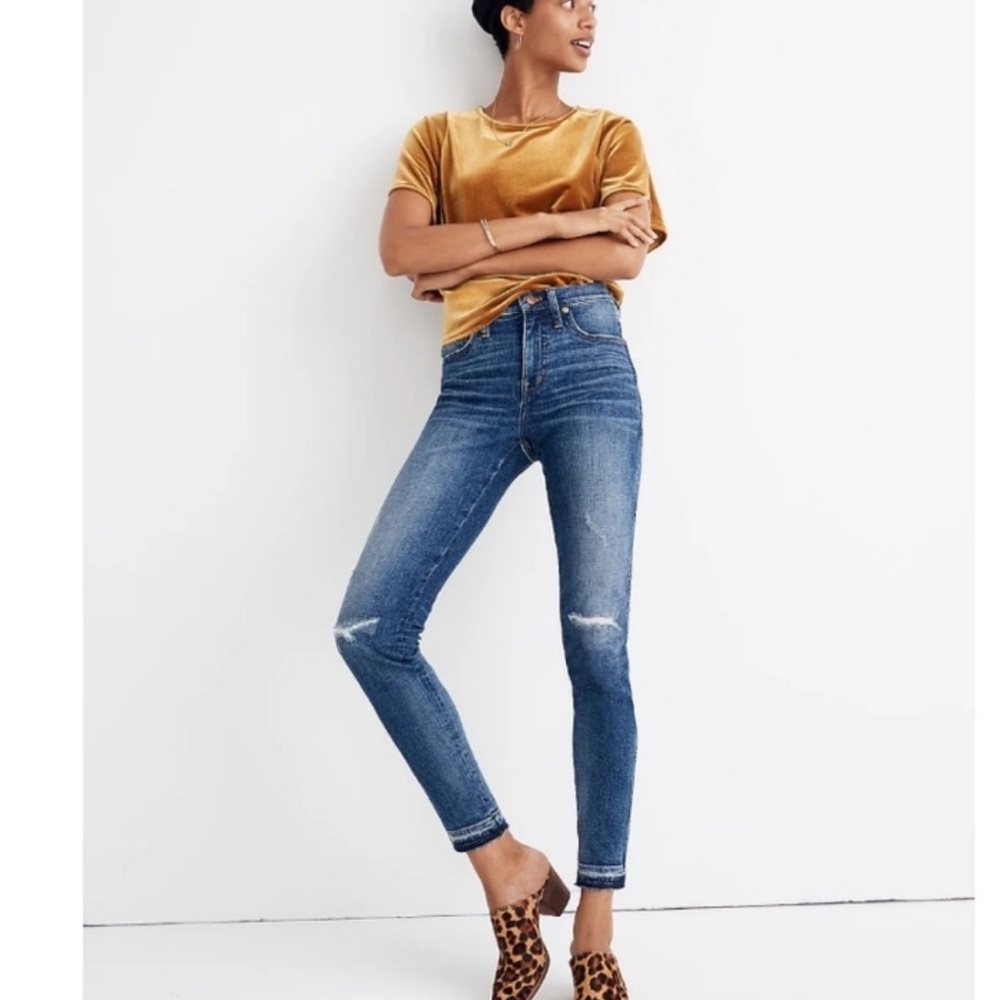 Madewell 9 inch high-rise skinny Jean in distress New York size 24